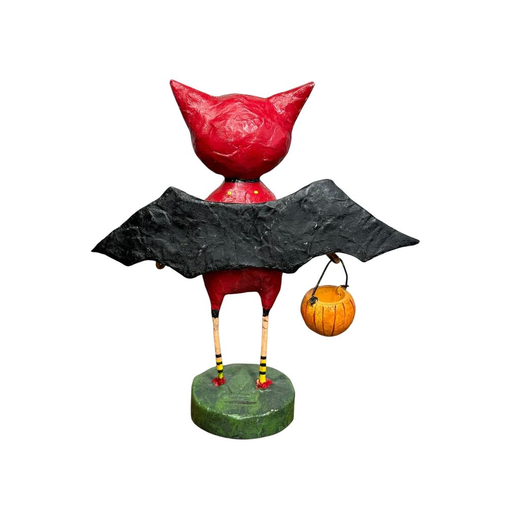 Lori Mitchell Halloween Bat Boy Devil with Pumpkin 5.5" Whimsical Figurine - Picture 3 of 9